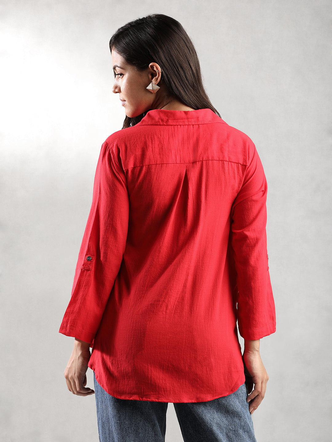 Women Red Comfort Fit Shirt