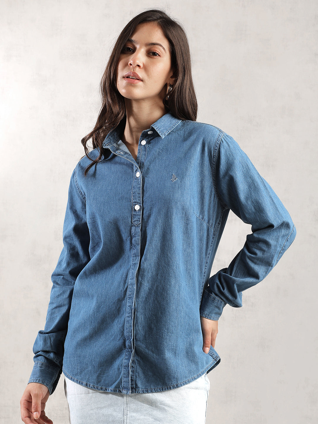 Women Blue Regular Fit Shirt