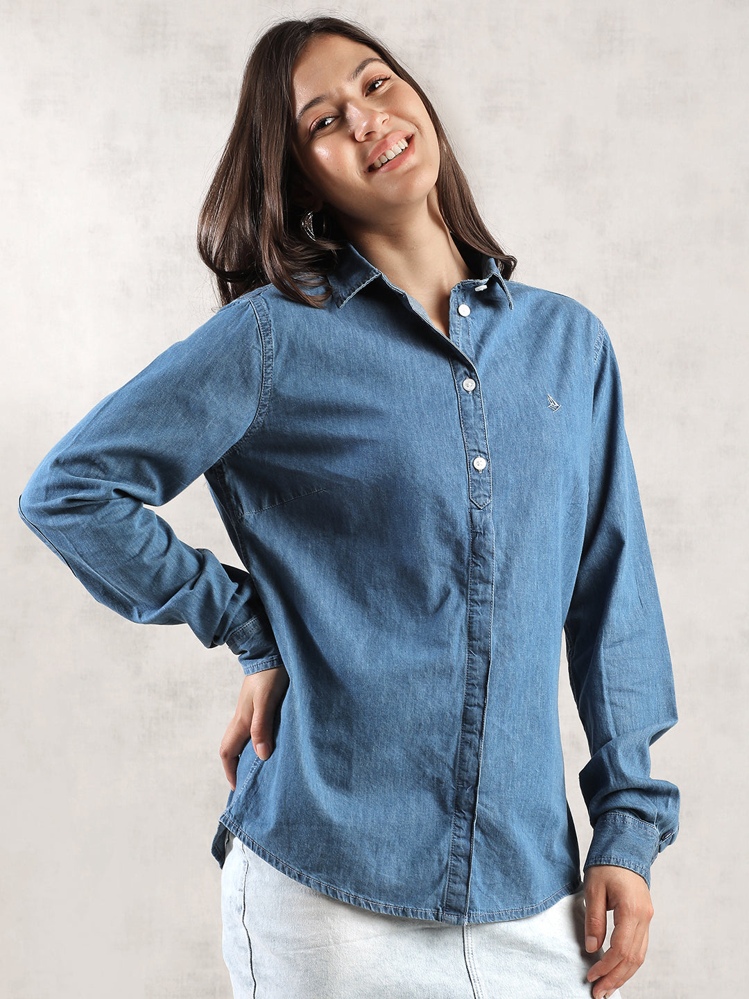 Women Blue Regular Fit Shirt