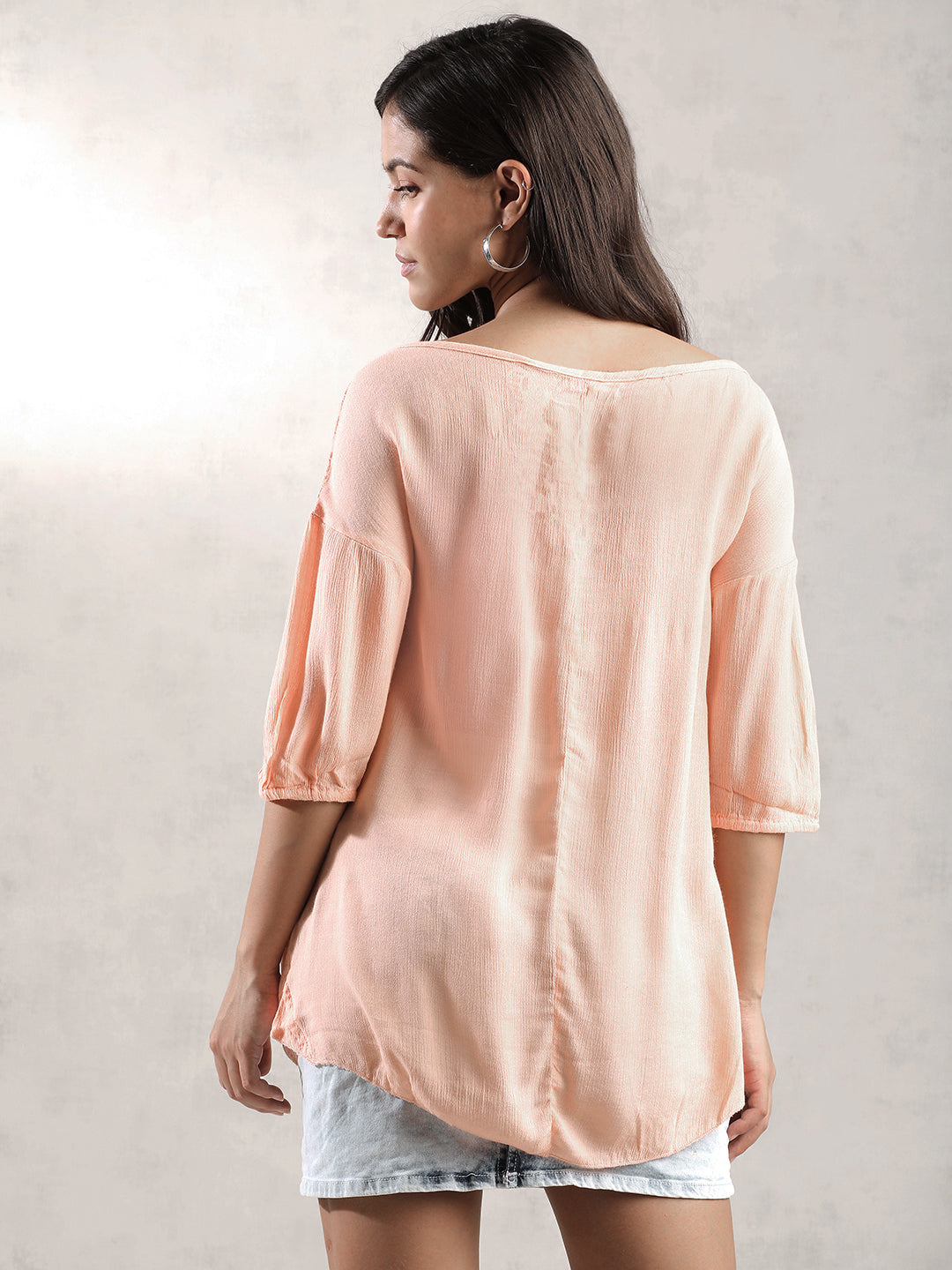 Women Peach Comfort Fit Top