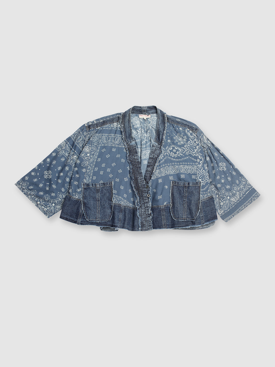 Women Blue Oversize Boho Denim Jacket