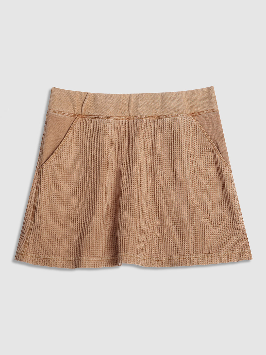 Women Brown Waffle Textured Skirt