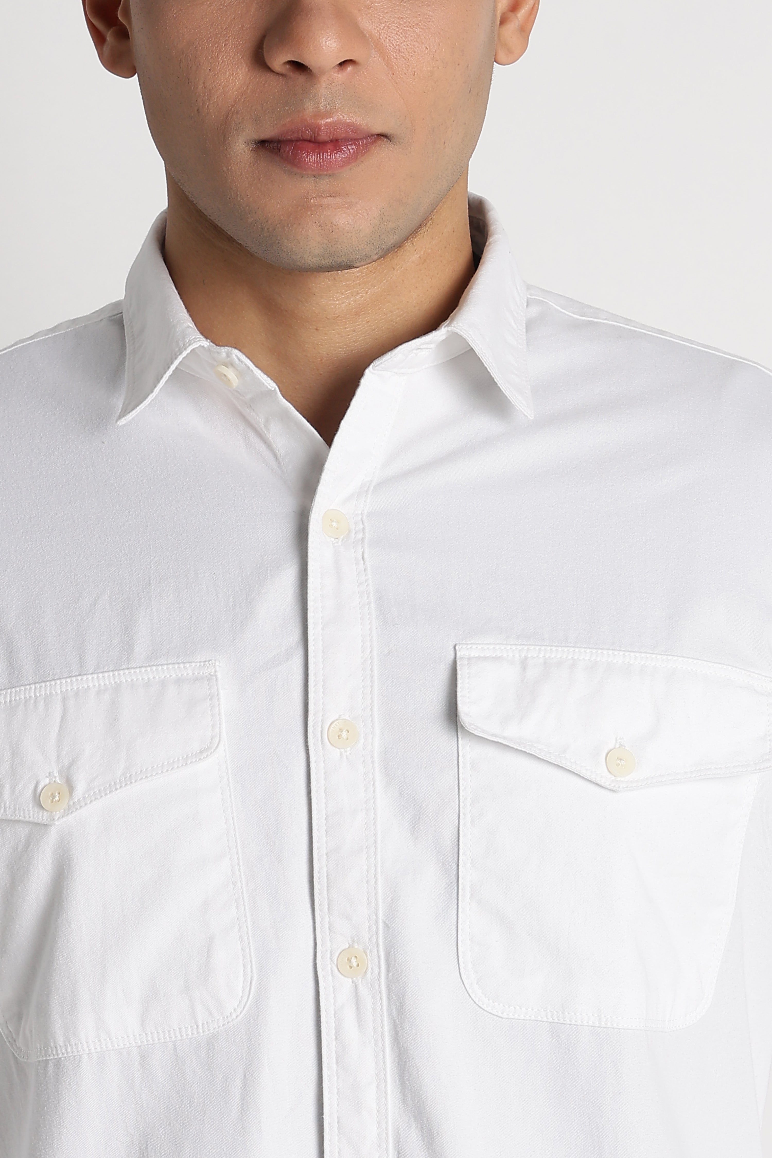 Men Solid Utility Casual Shirt