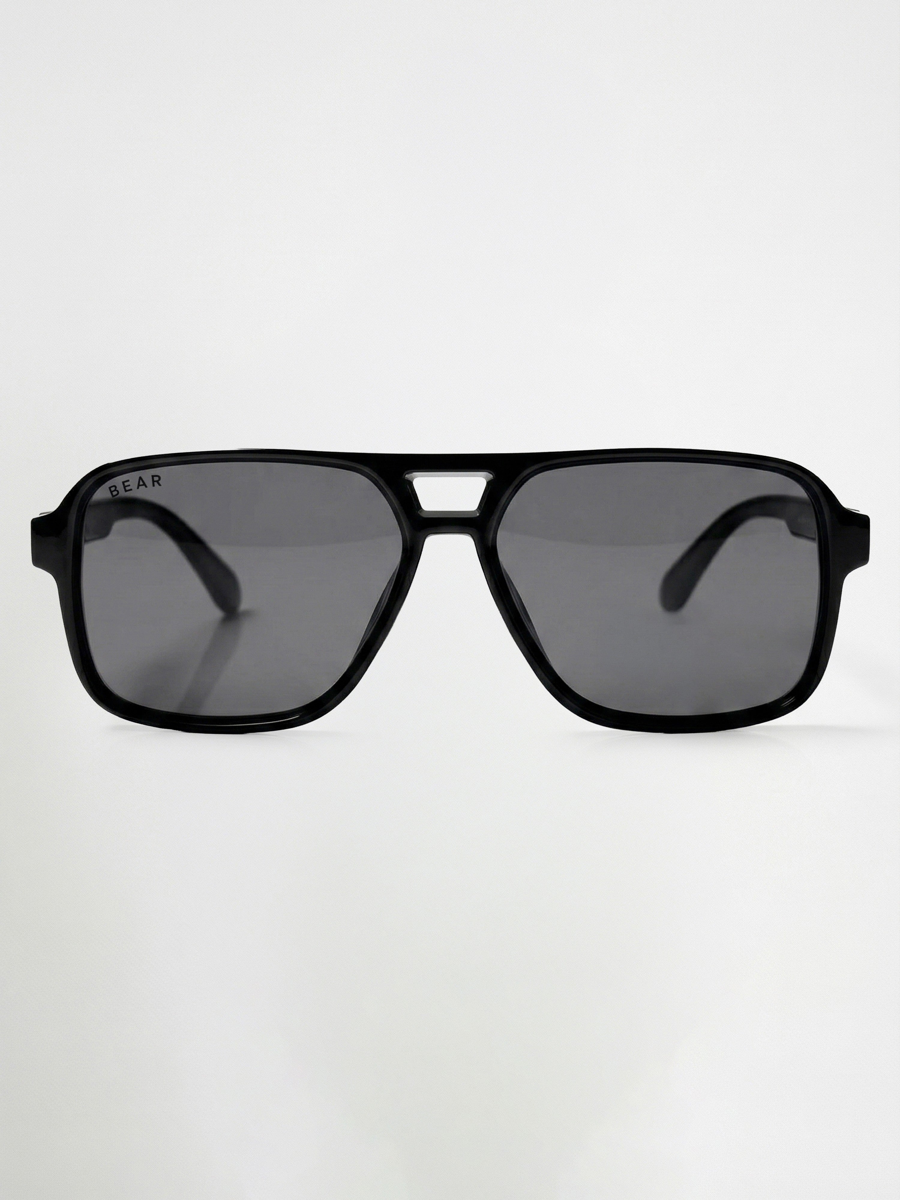 Men Wayfarer Full-Rim Sunglasses with Black Frame and Polarized Smoke Grey Tinted Lenses