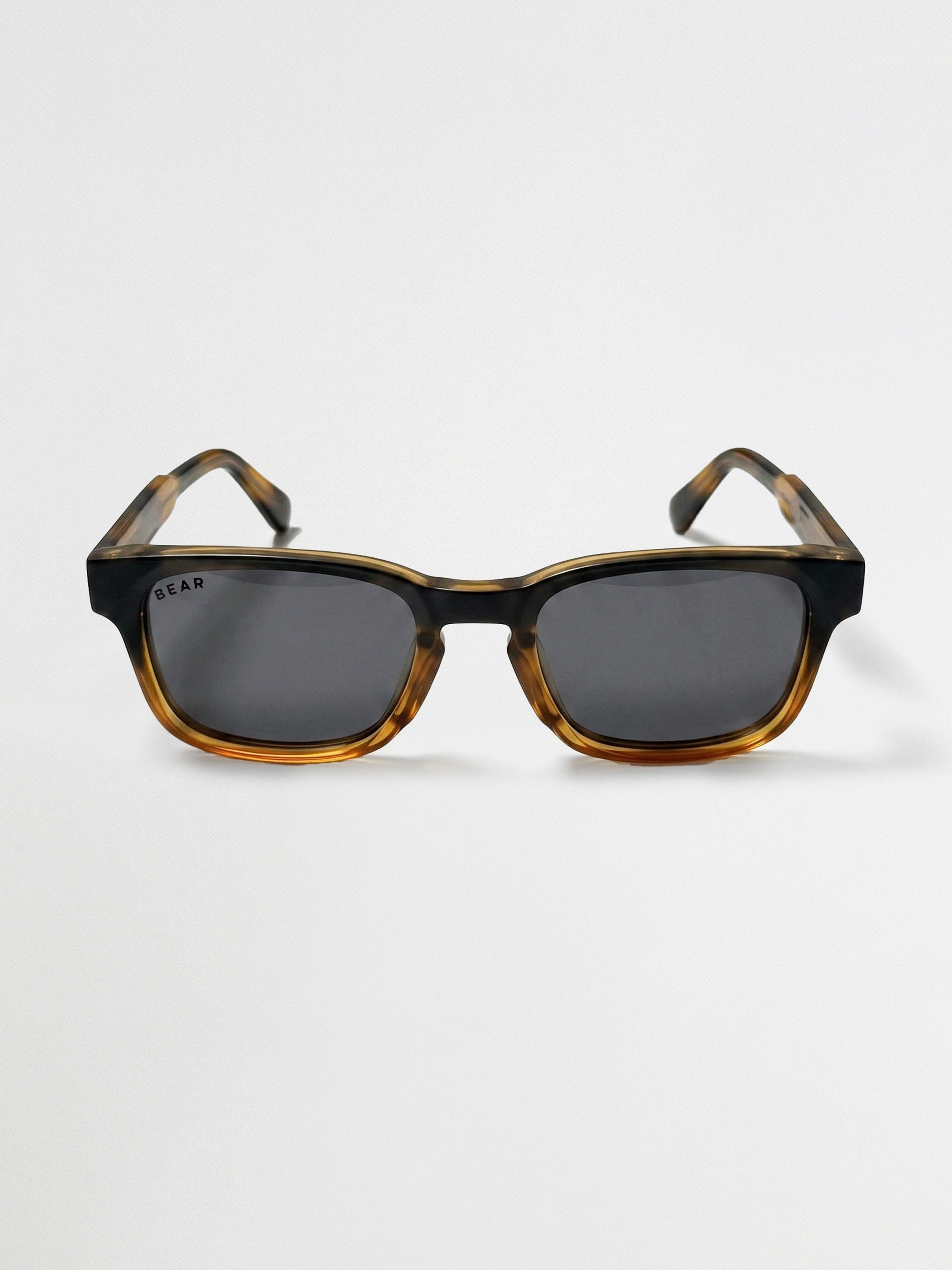 Men Rectangular Sunglasses with Tortoiseshell Frame and Smoke Grey Tinted Lenses