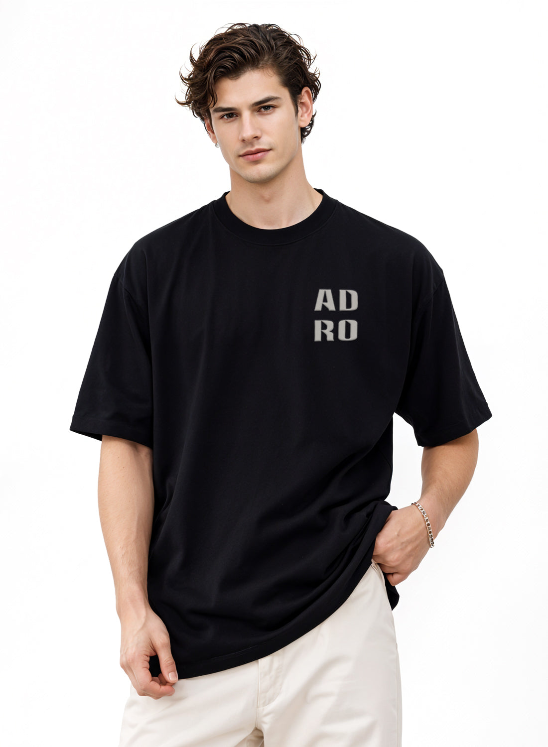 Men Oversize Fit Back Printed T-Shirt