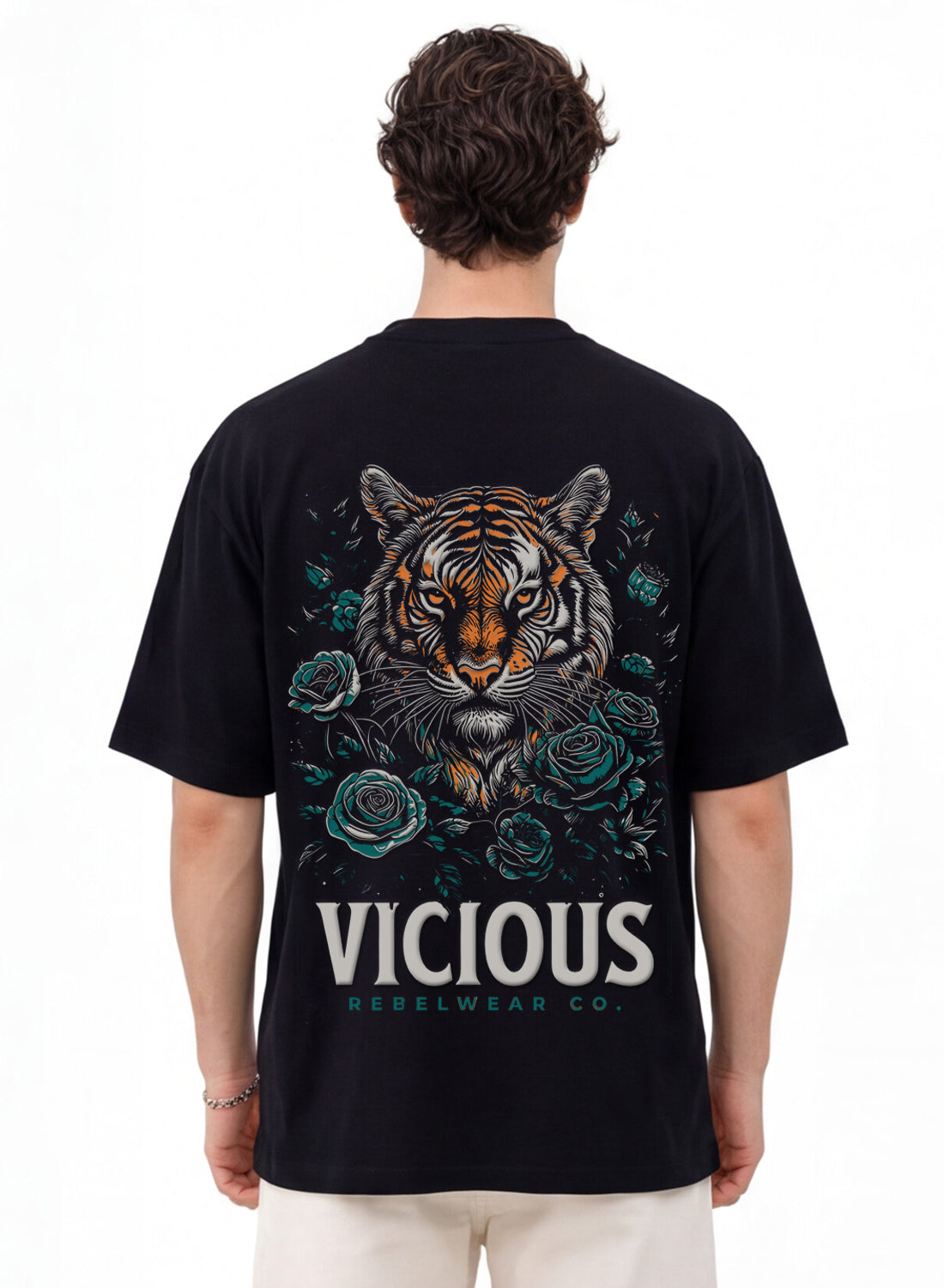 Men Oversize Fit Back Printed T-Shirt