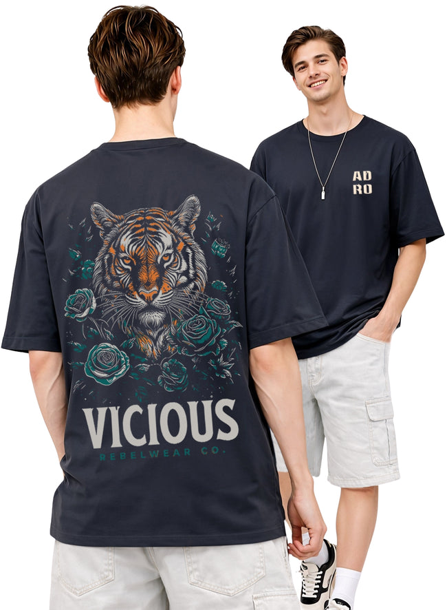 Men Oversize Fit Back Printed T-Shirt