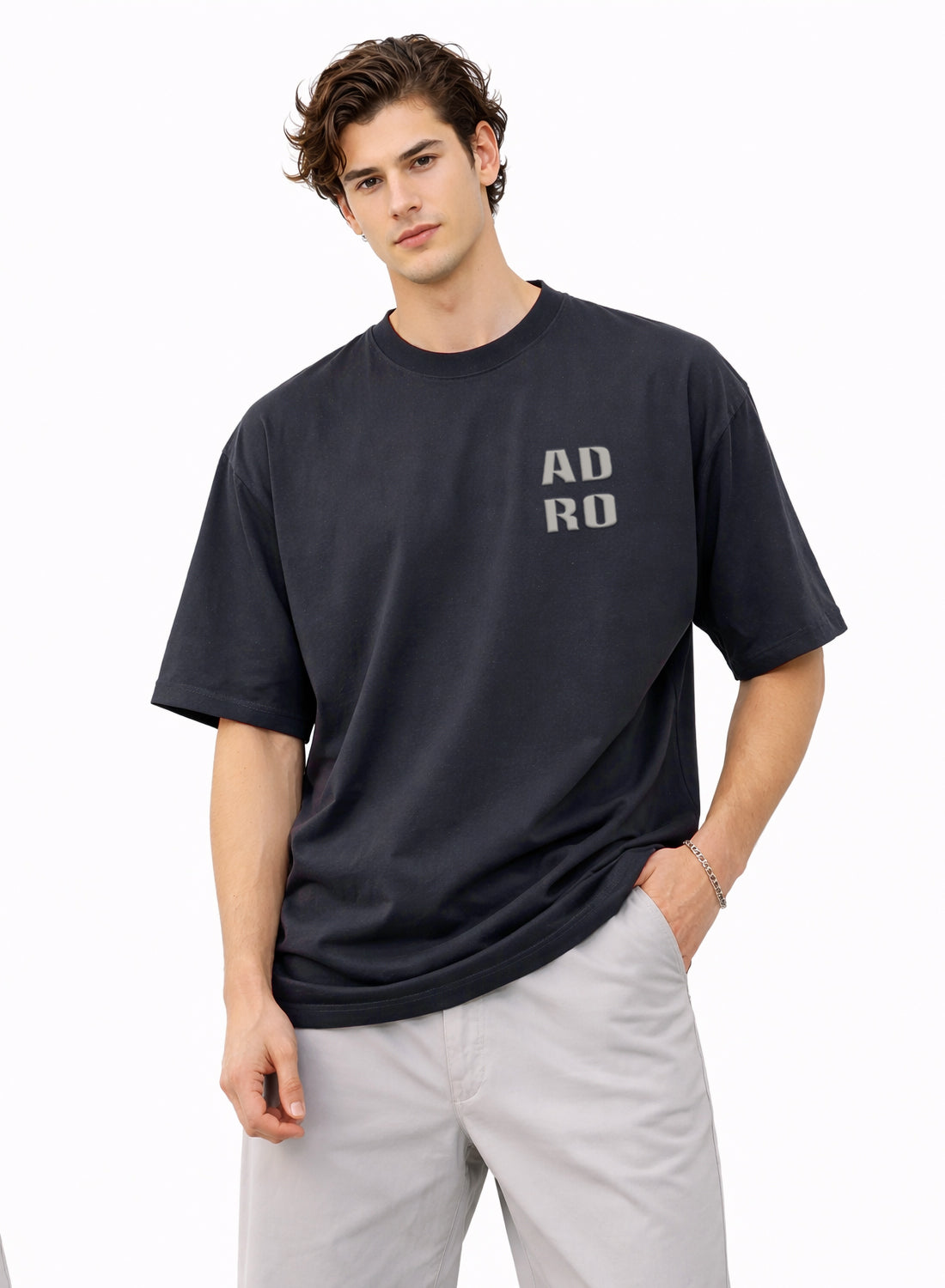 Men Oversize Fit Back Printed T-Shirt