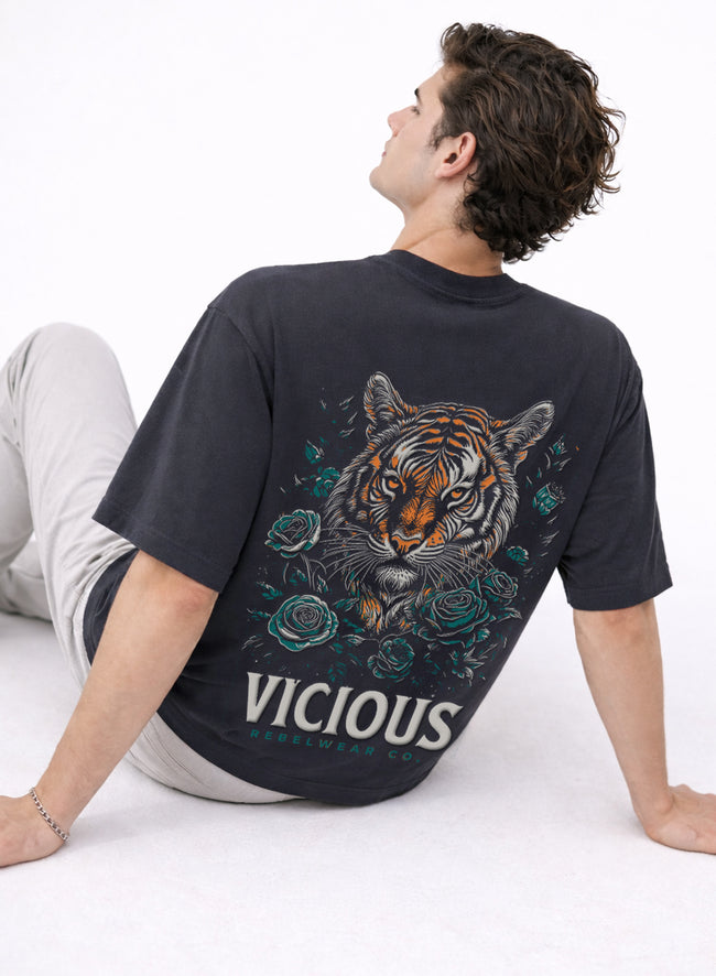 Men Oversize Fit Back Printed T-Shirt
