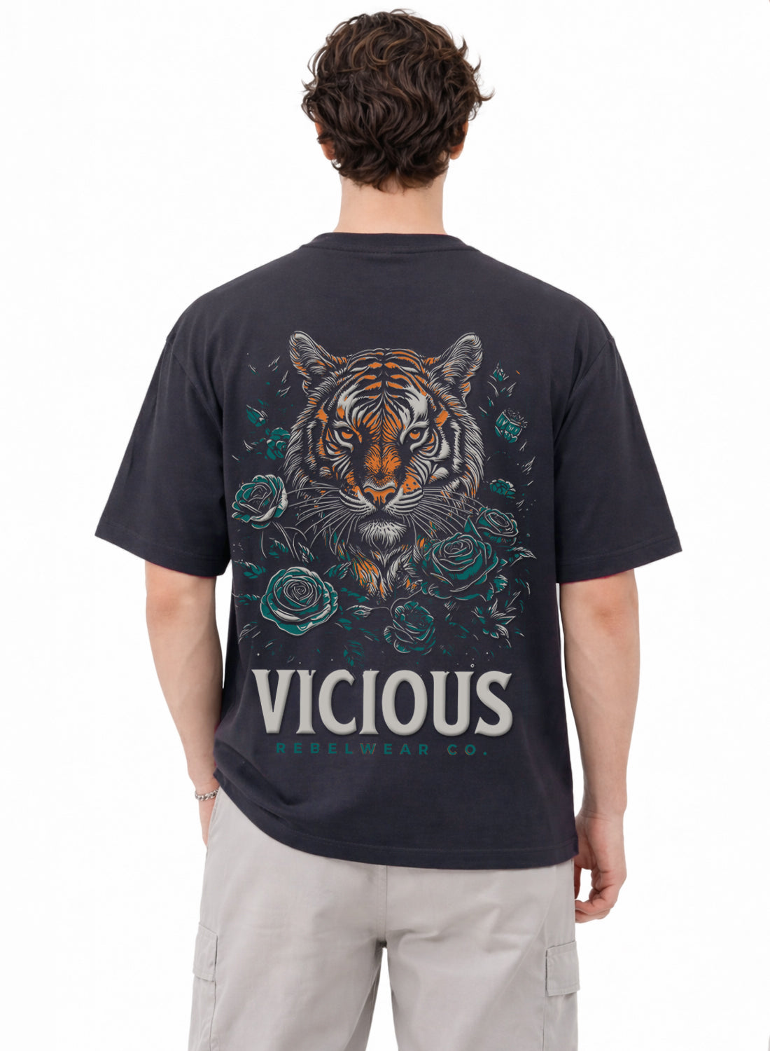 Men Oversize Fit Back Printed T-Shirt