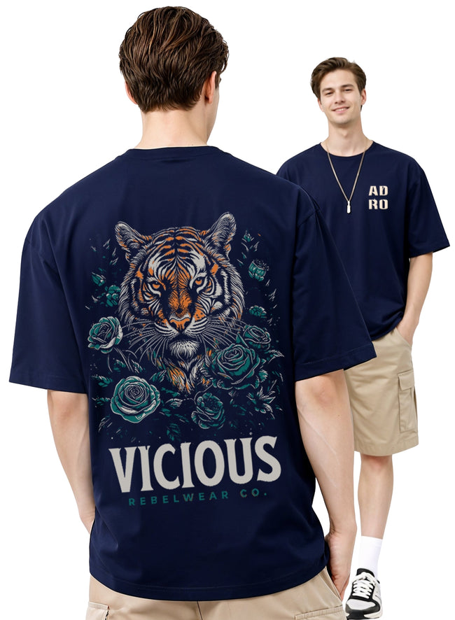 Men Oversize Fit Back Printed T-Shirt