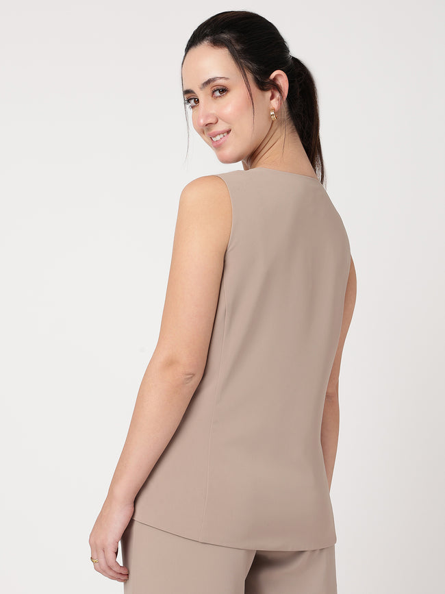 Women Brown Solid Waistcoat