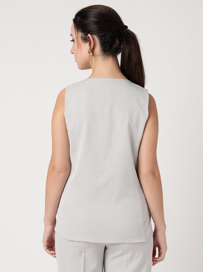 Women Grey Solid Waistcoat