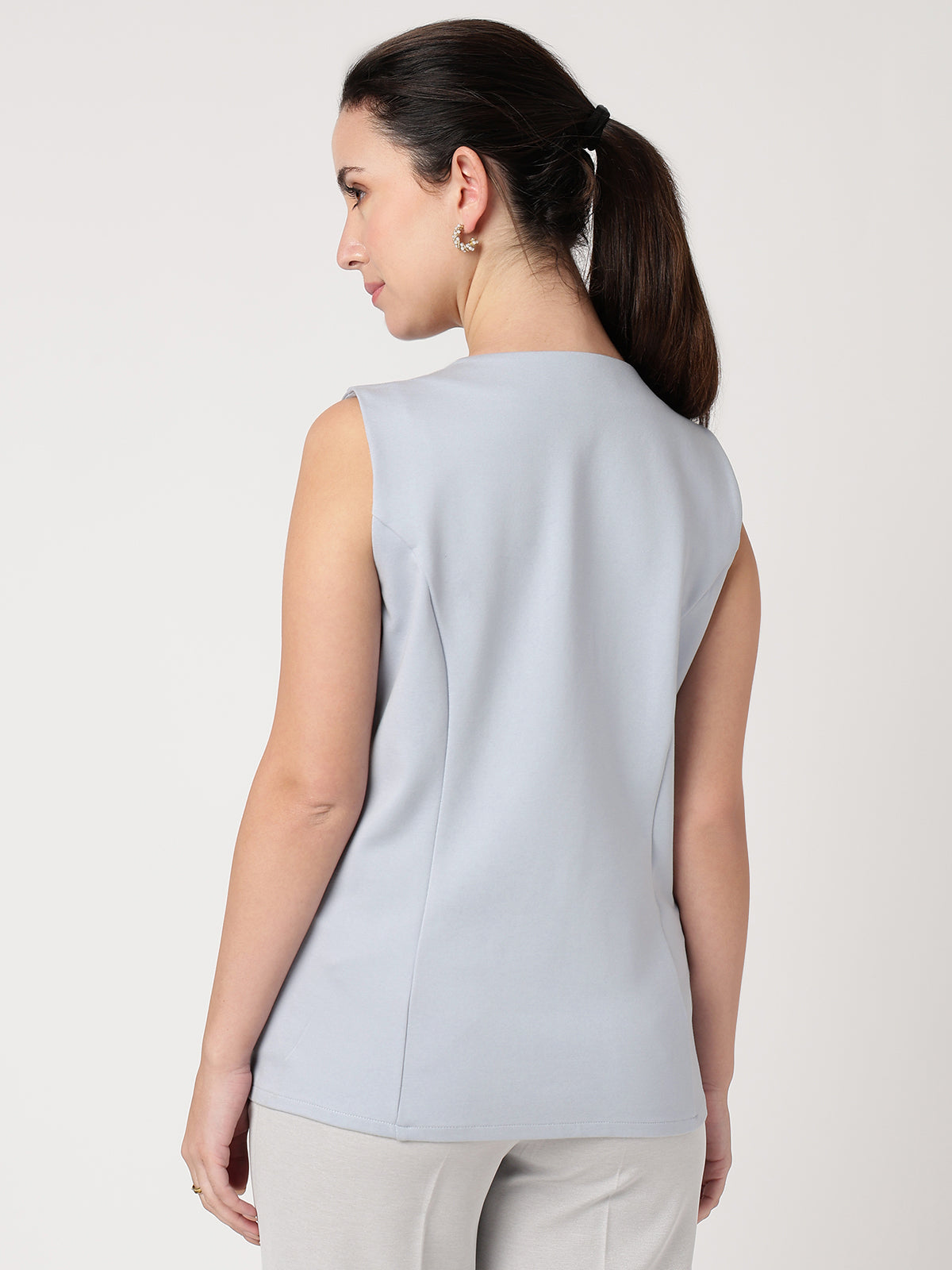 Women Blue Solid Waistcoat