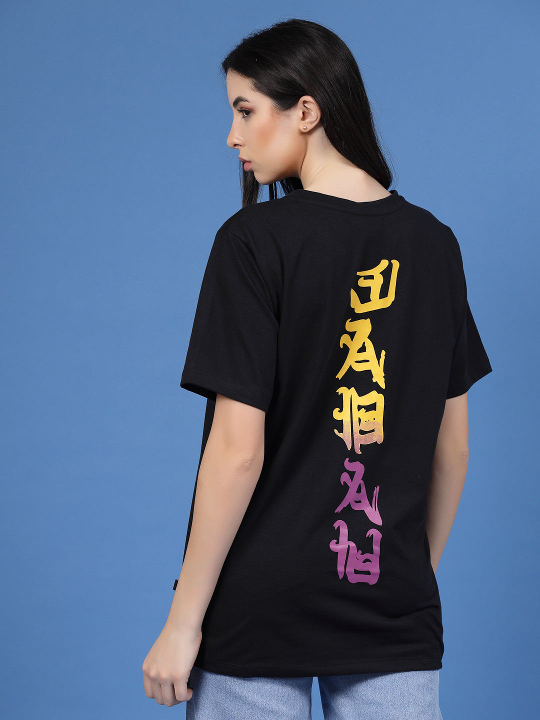 Unisex Printed Oversized Half Sleeves Round Neck Cotton Tees