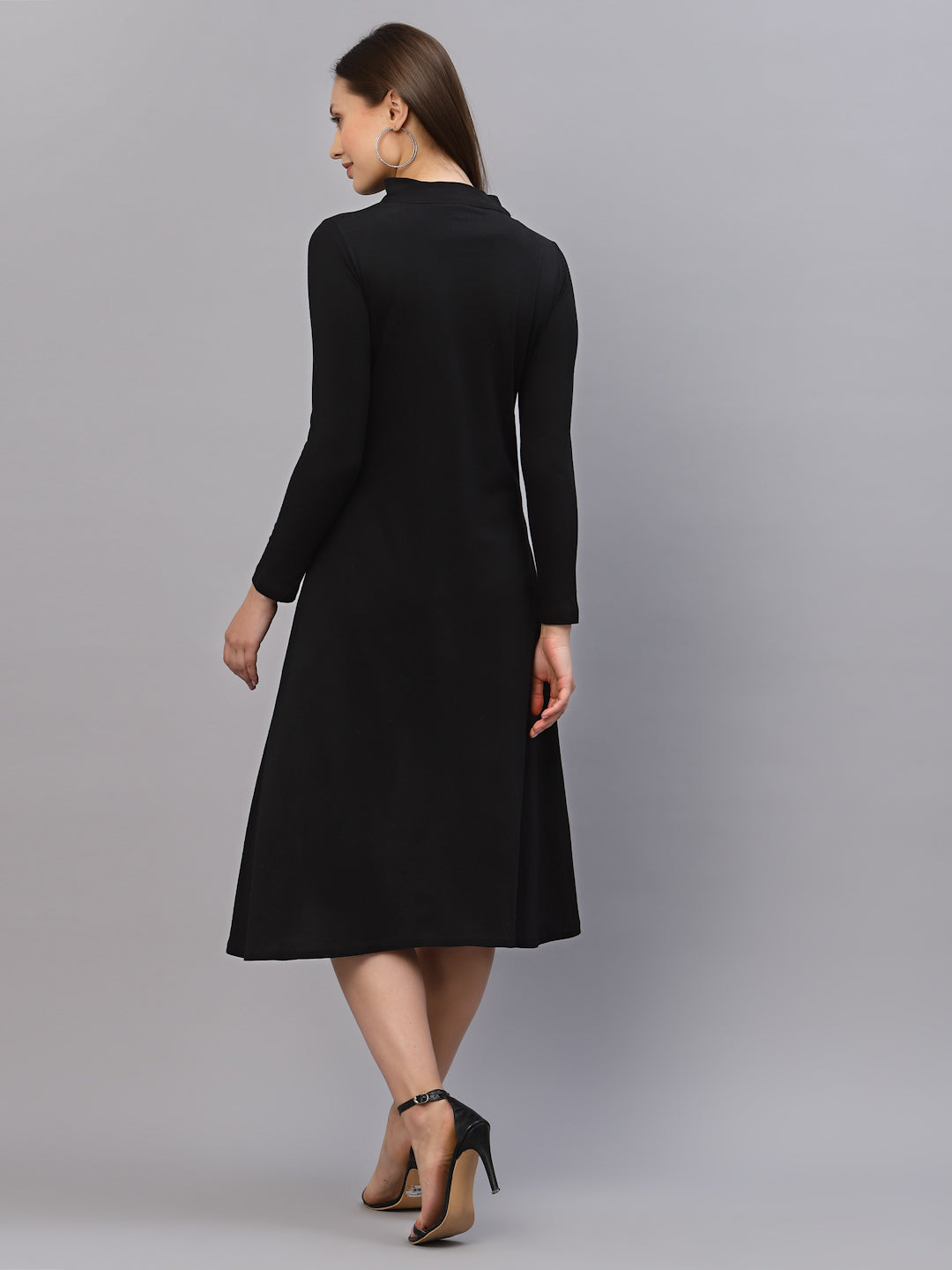 Women Black High Low Dress
