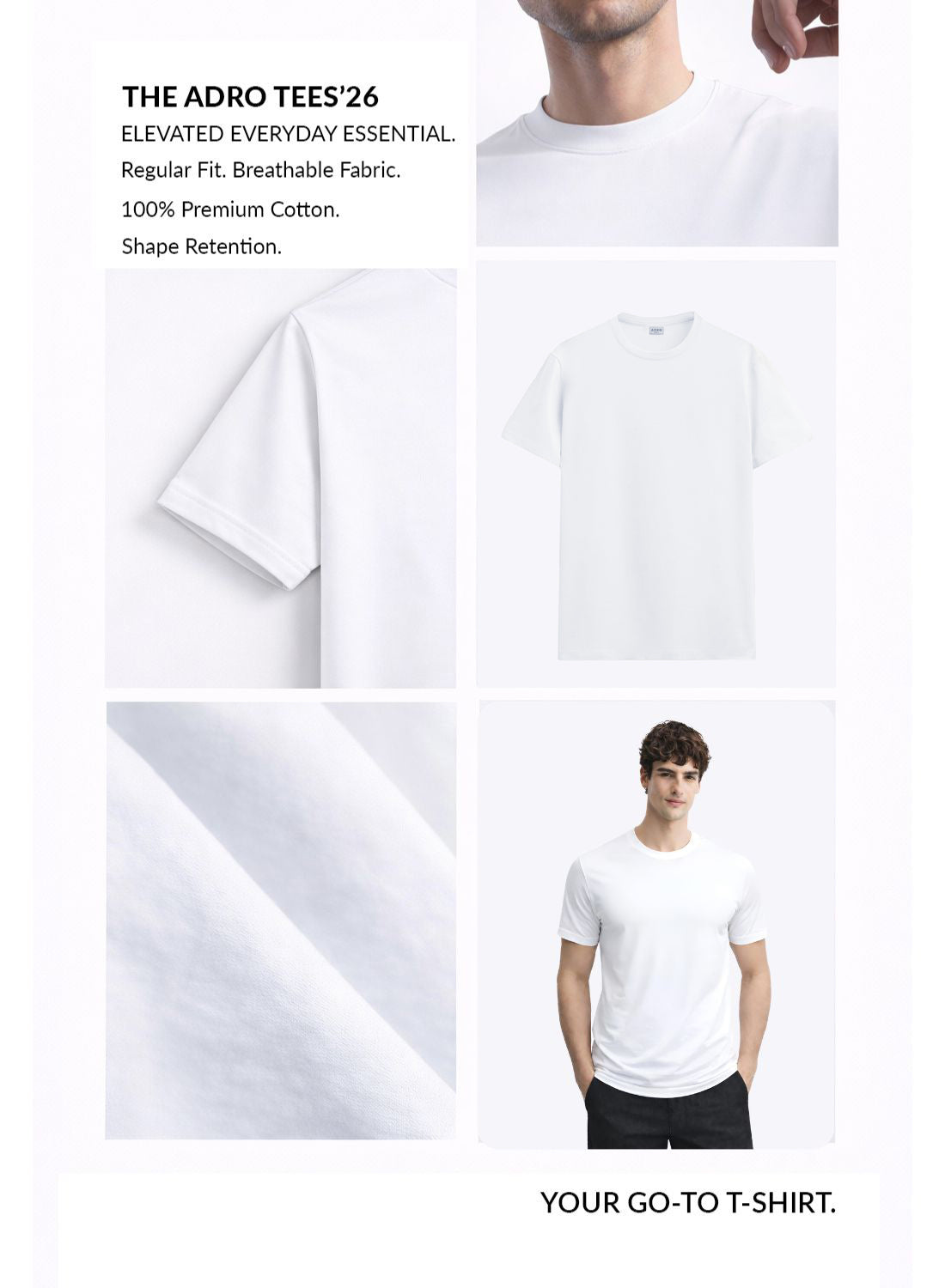 Men White Cotton Printed T-Shirt