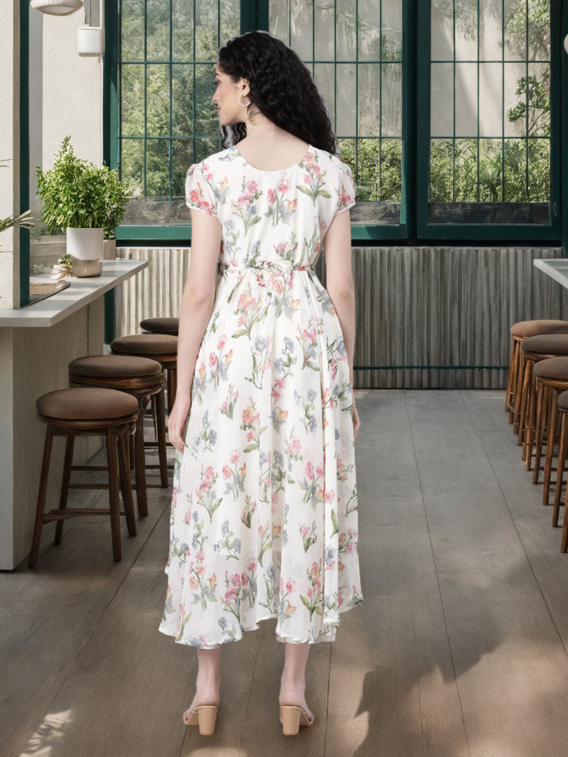 Women Soft Bloom Chiffon Dress