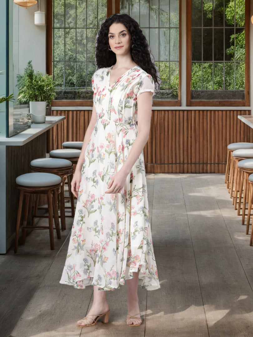 Women Soft Bloom Chiffon Dress