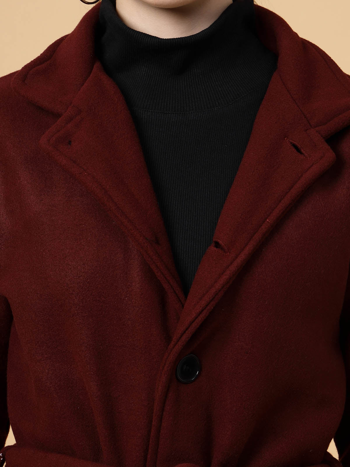 Women Maroon Overcoat