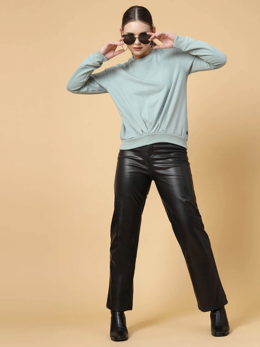 Women Green Printed Sweatshirt