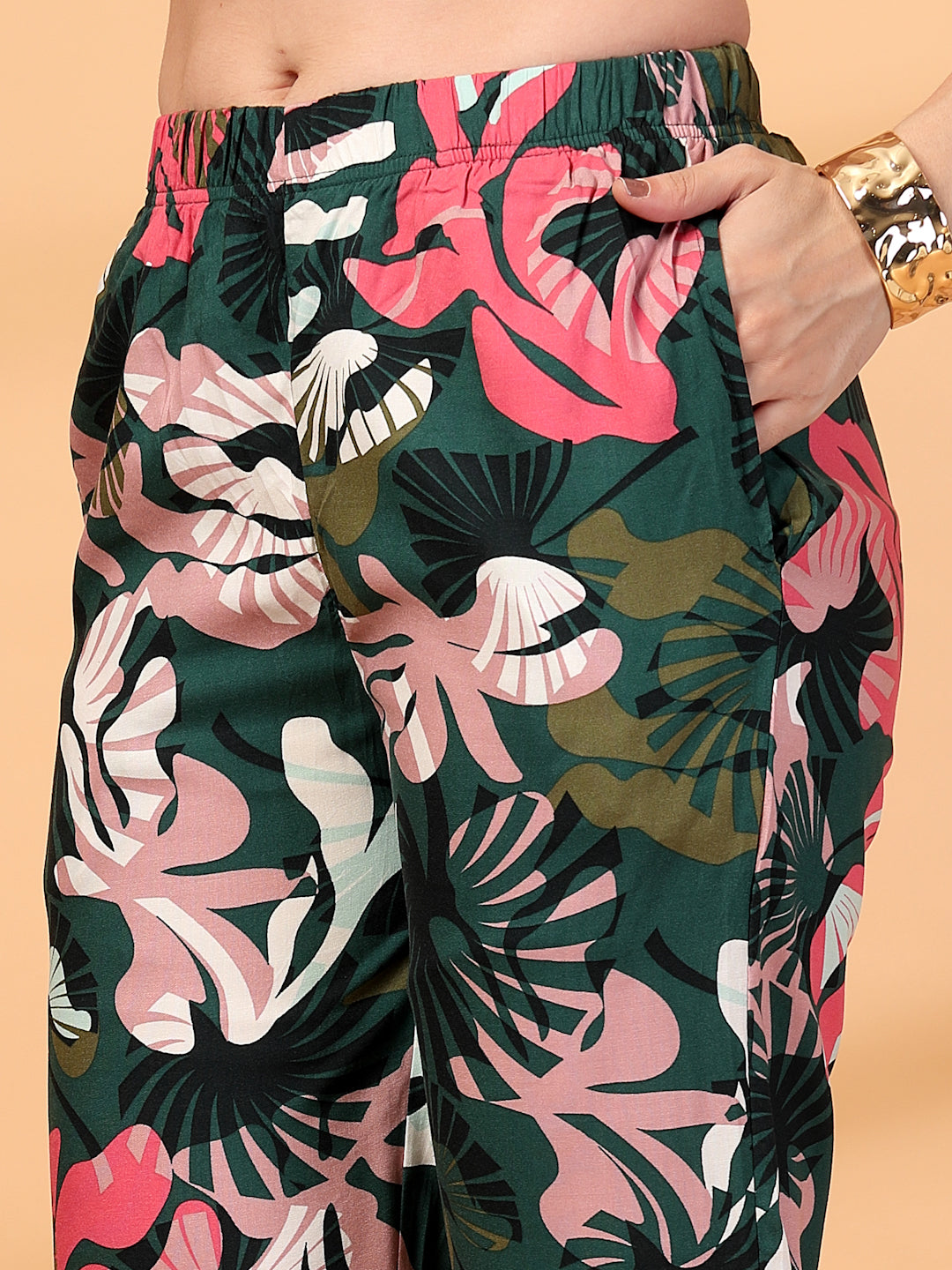 Women Green  Floral Print Co-ords