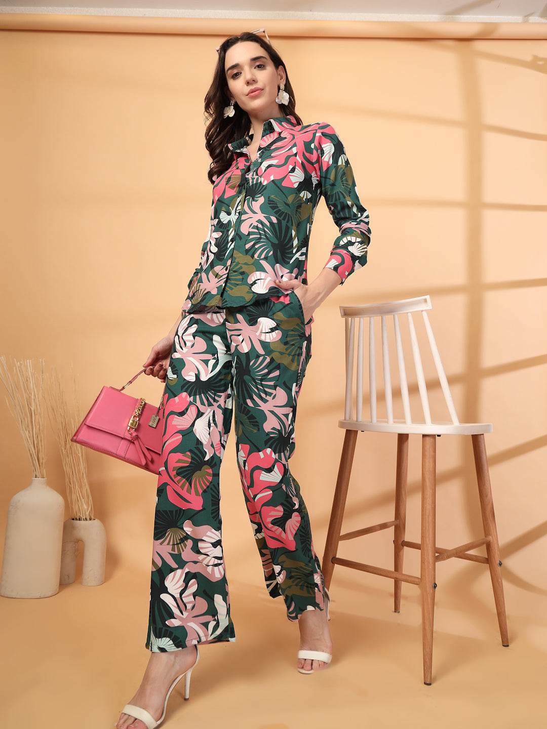 Women Green  Floral Print Co-ords