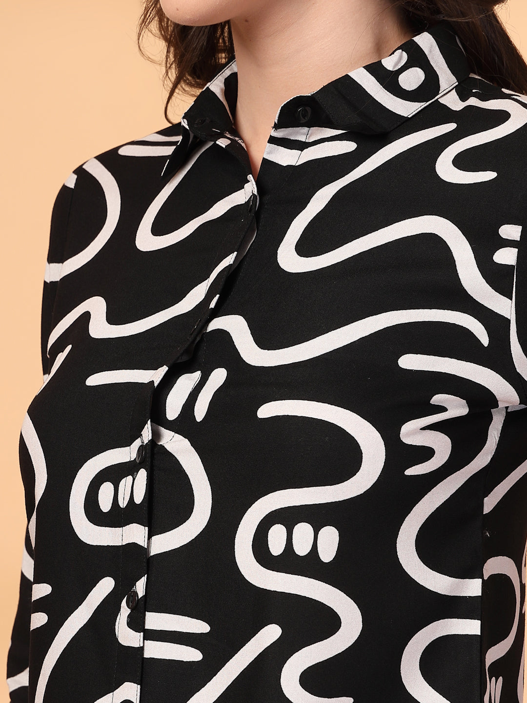 Women Black Printed Co-ords