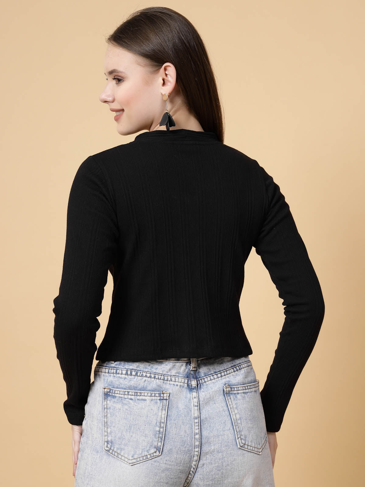 Women Black Crop Top
