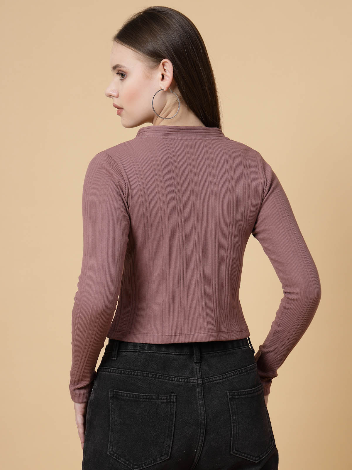 Women Mauve Crop Top