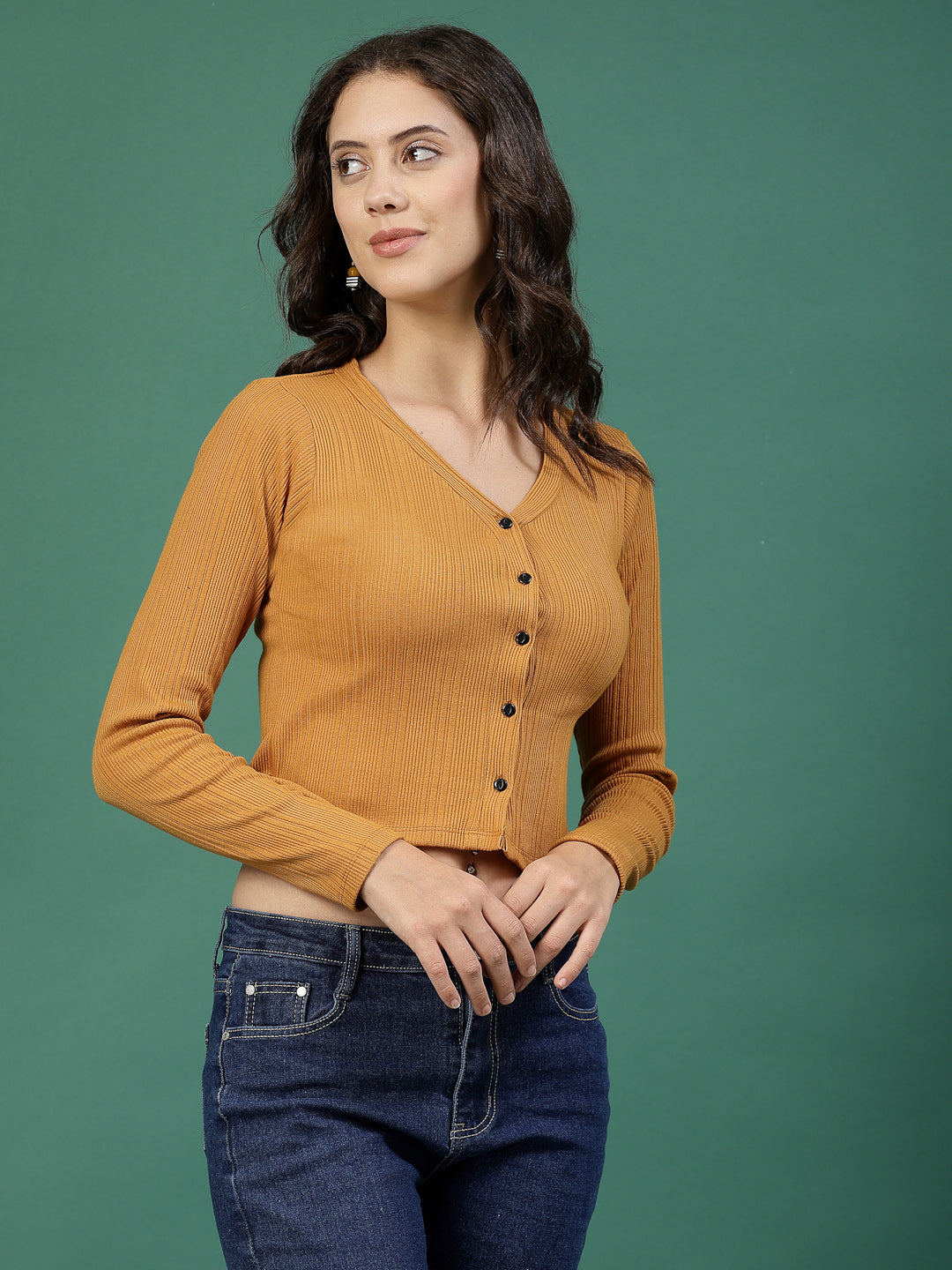 Women Brown Crop Top