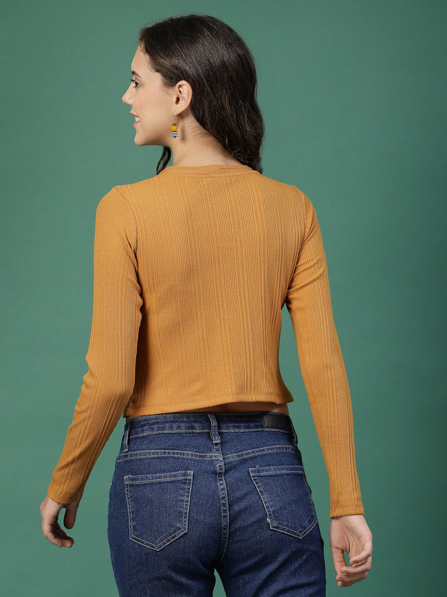 Women Brown Crop Top