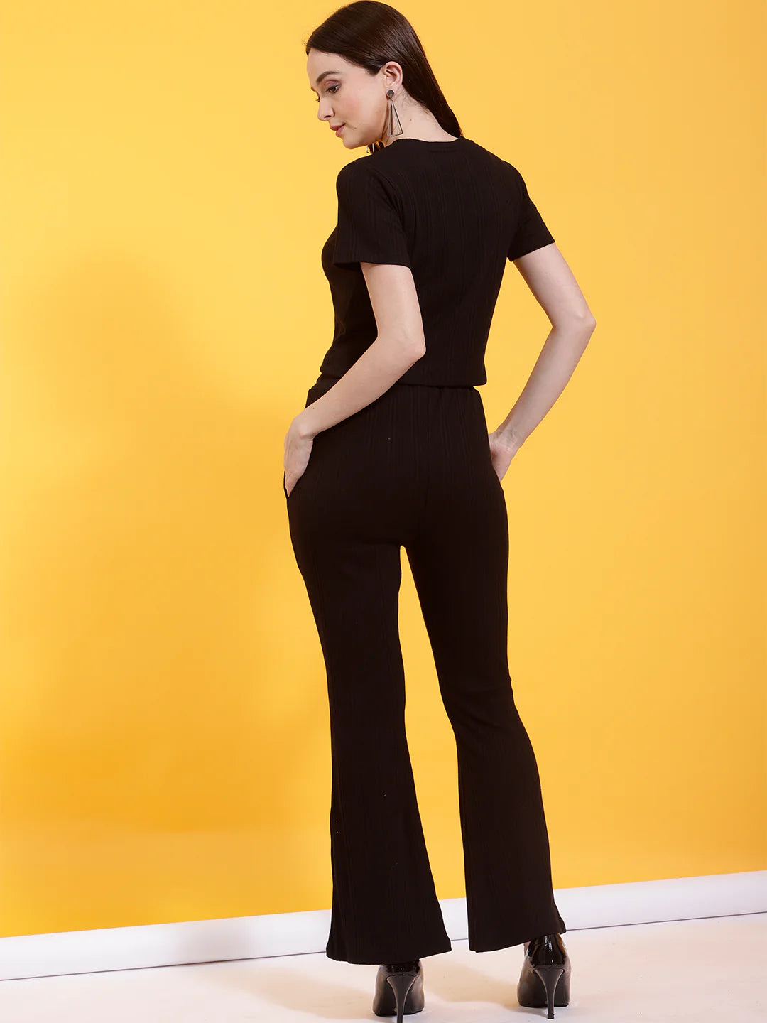 Women Black Textured co-ords