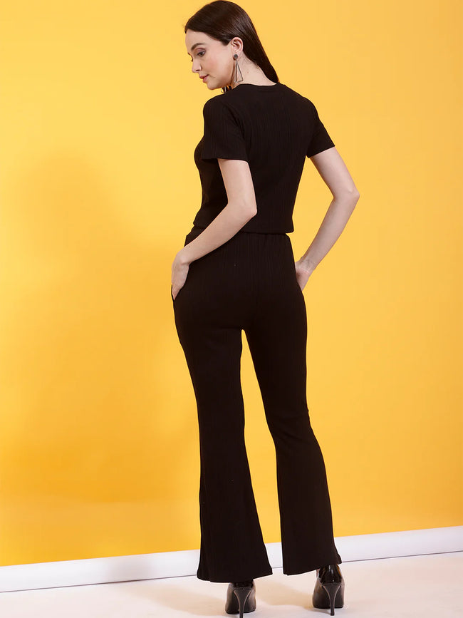 Women Black Textured co-ords