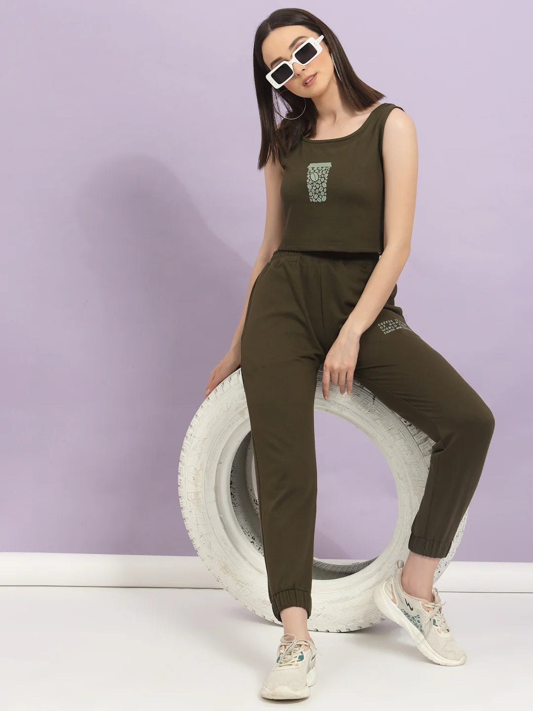 Women Green Terry co-ords