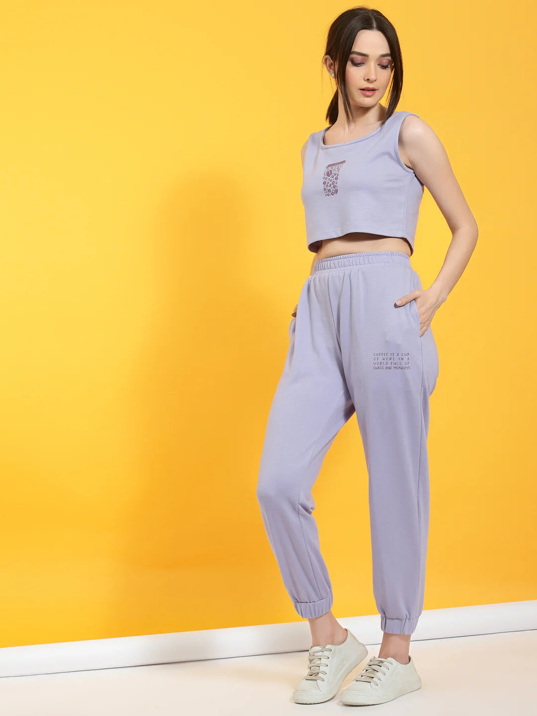 Women Lavender Terry co-ords