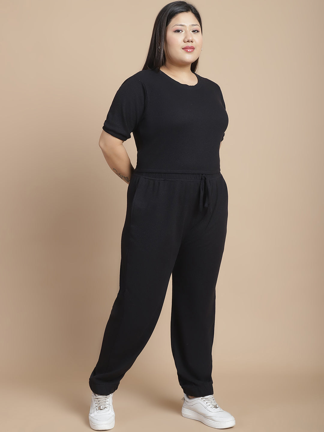 Women Black Textured co-ords
