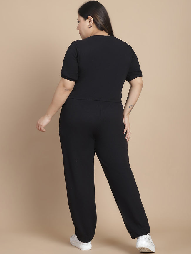 Women Black Textured co-ords