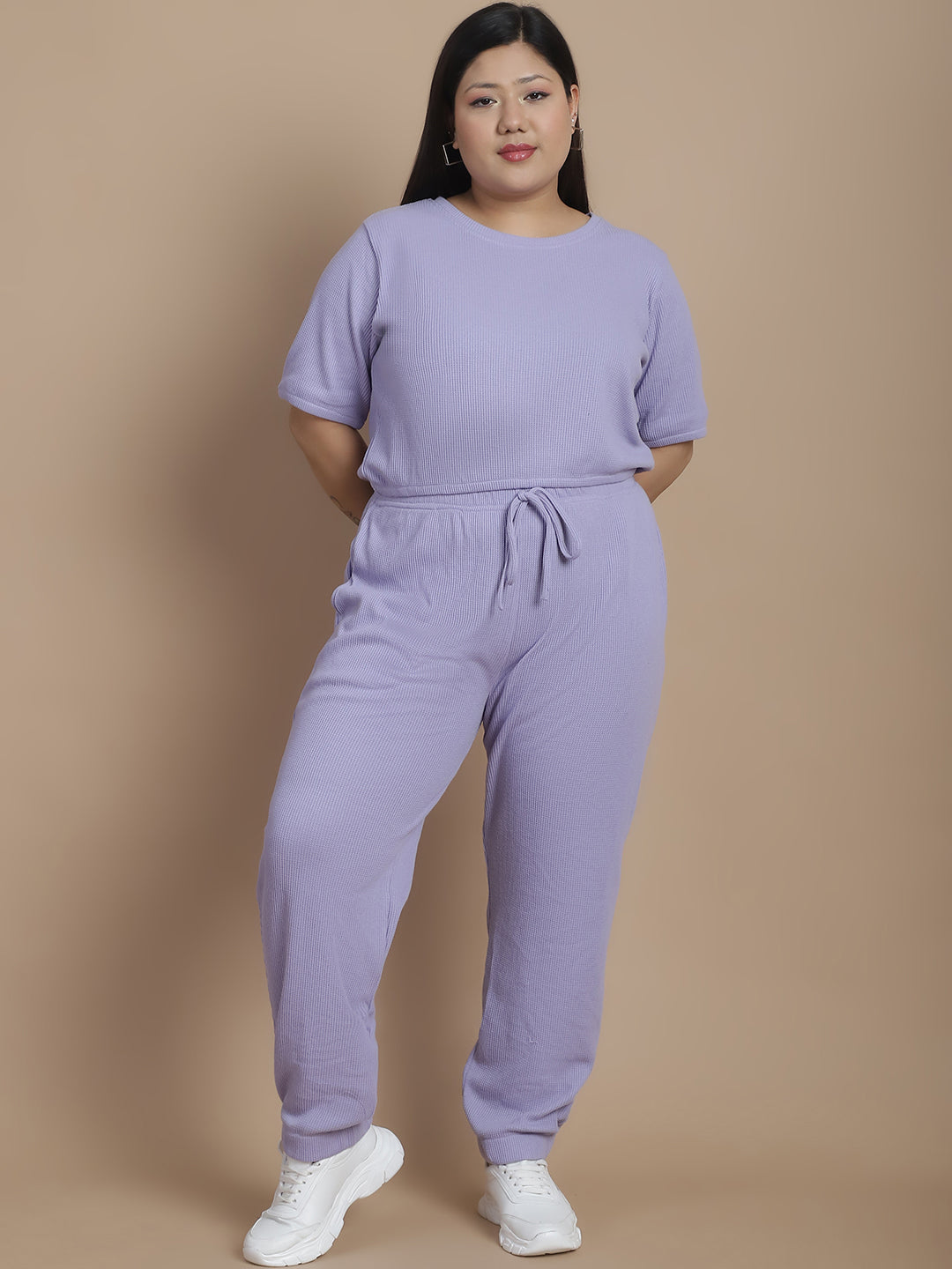 Women Purple Textured co-ords