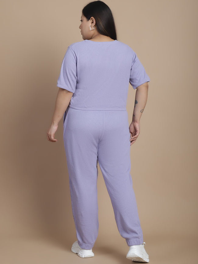Women Purple Textured co-ords