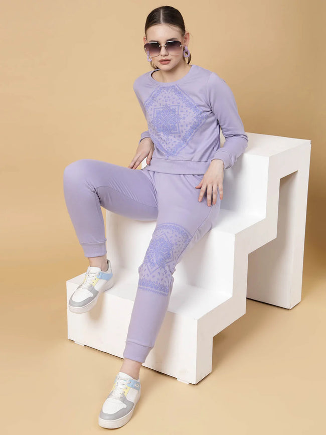 Women Purple Printed co-ords