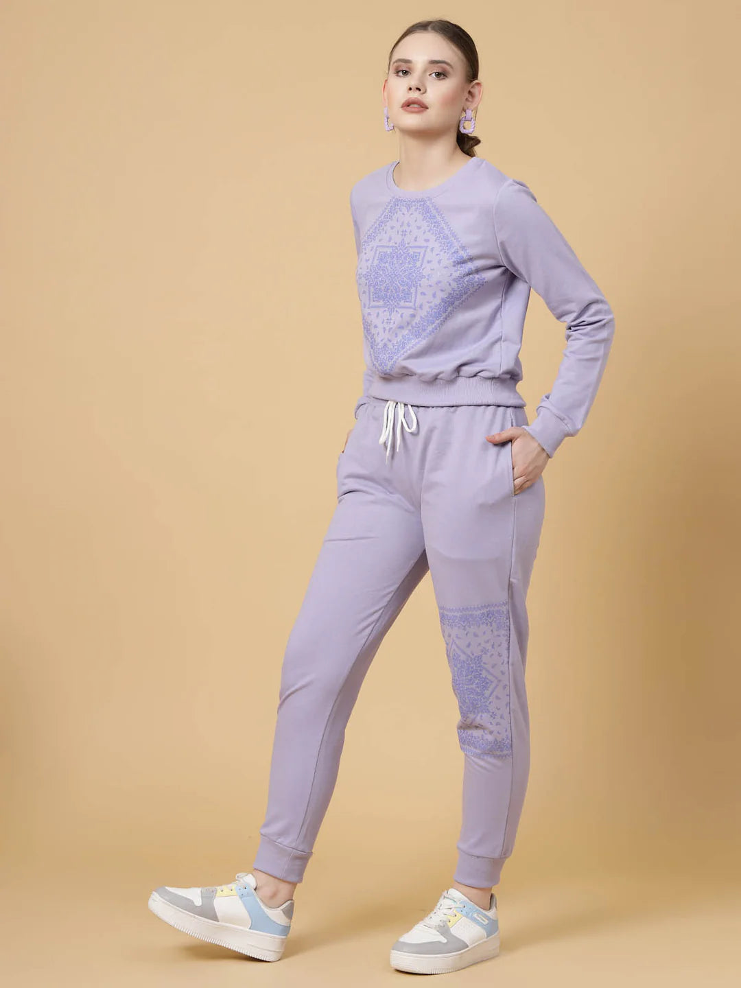 Women Purple Printed co-ords