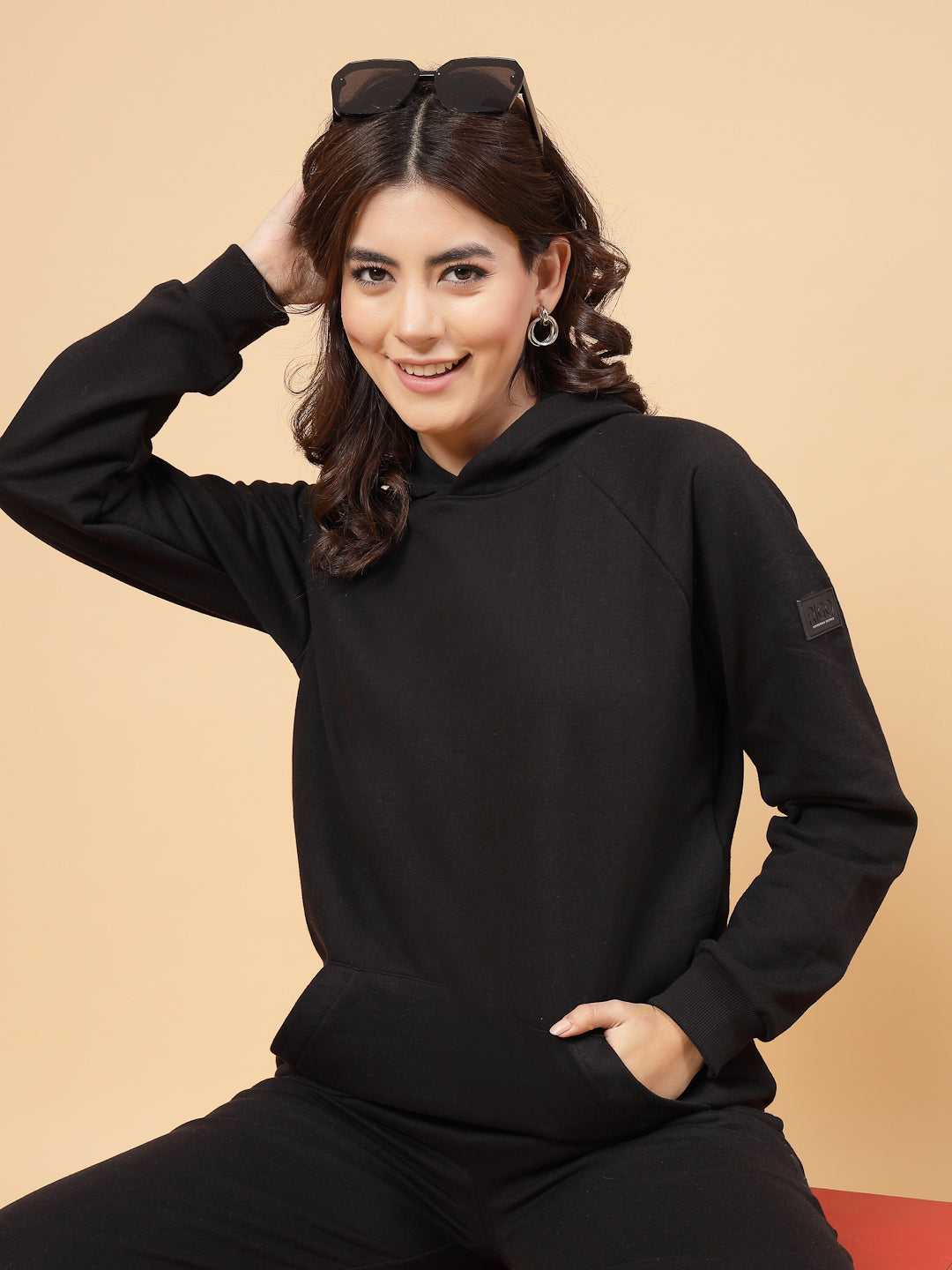 Women Black Oversized co-ords