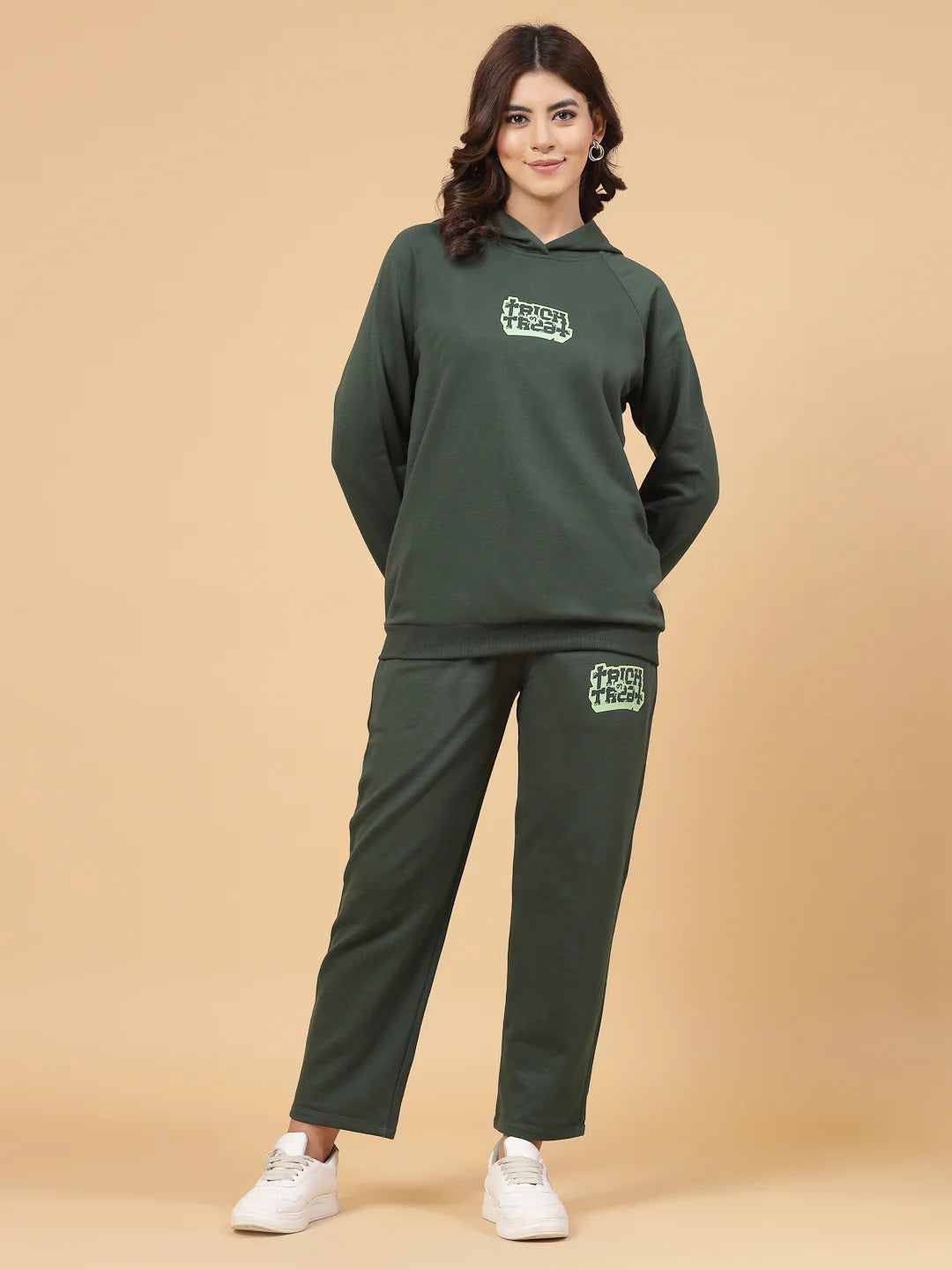 Women Olive Oversized co-ords