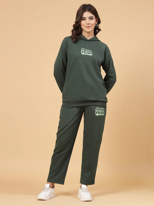 Women Olive Oversized co-ords