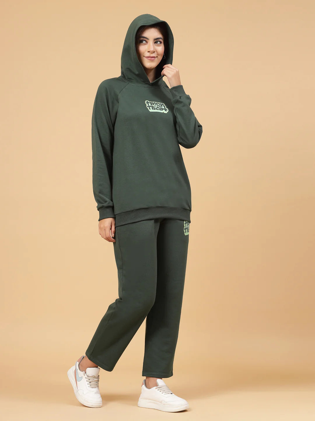 Women Olive Oversized co-ords
