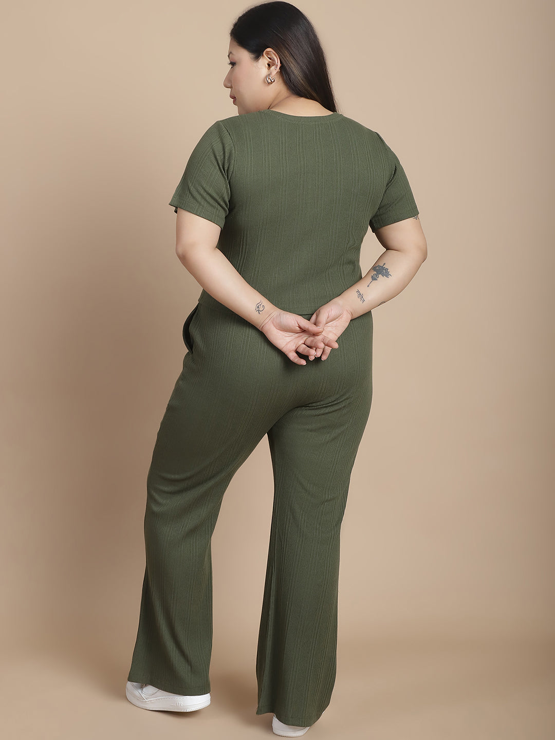 Women Green Slim Fit co-ords