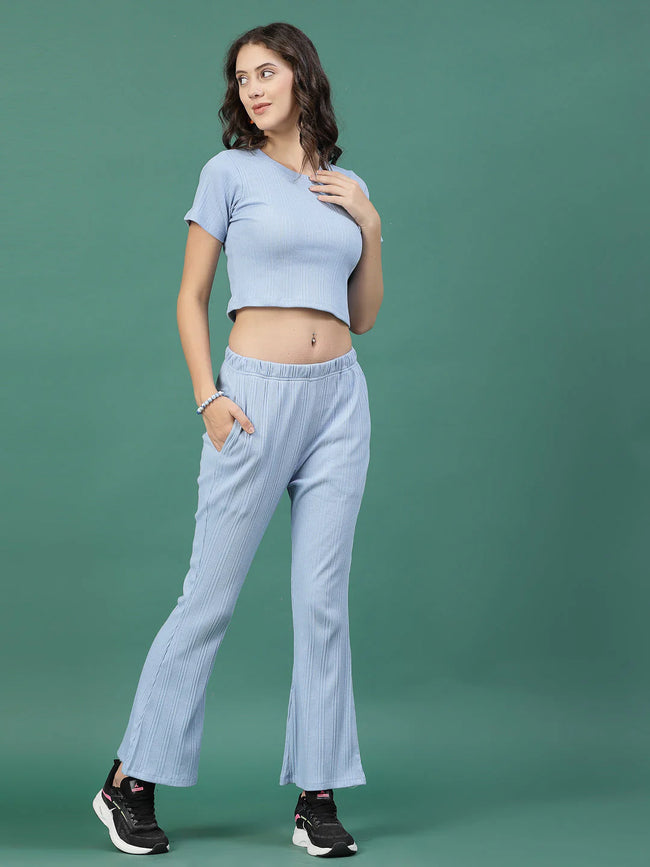 Women Blue Slim Fit co-ords