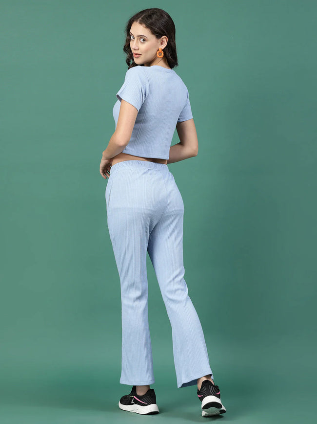 Women Blue Slim Fit co-ords